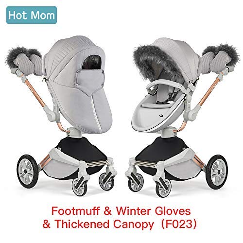 hot mom stroller accessories Hot Mom F023 /f22 Stroller Accessories Winter Outkit With Footmuff And Winter Gloves Thickened Canopy