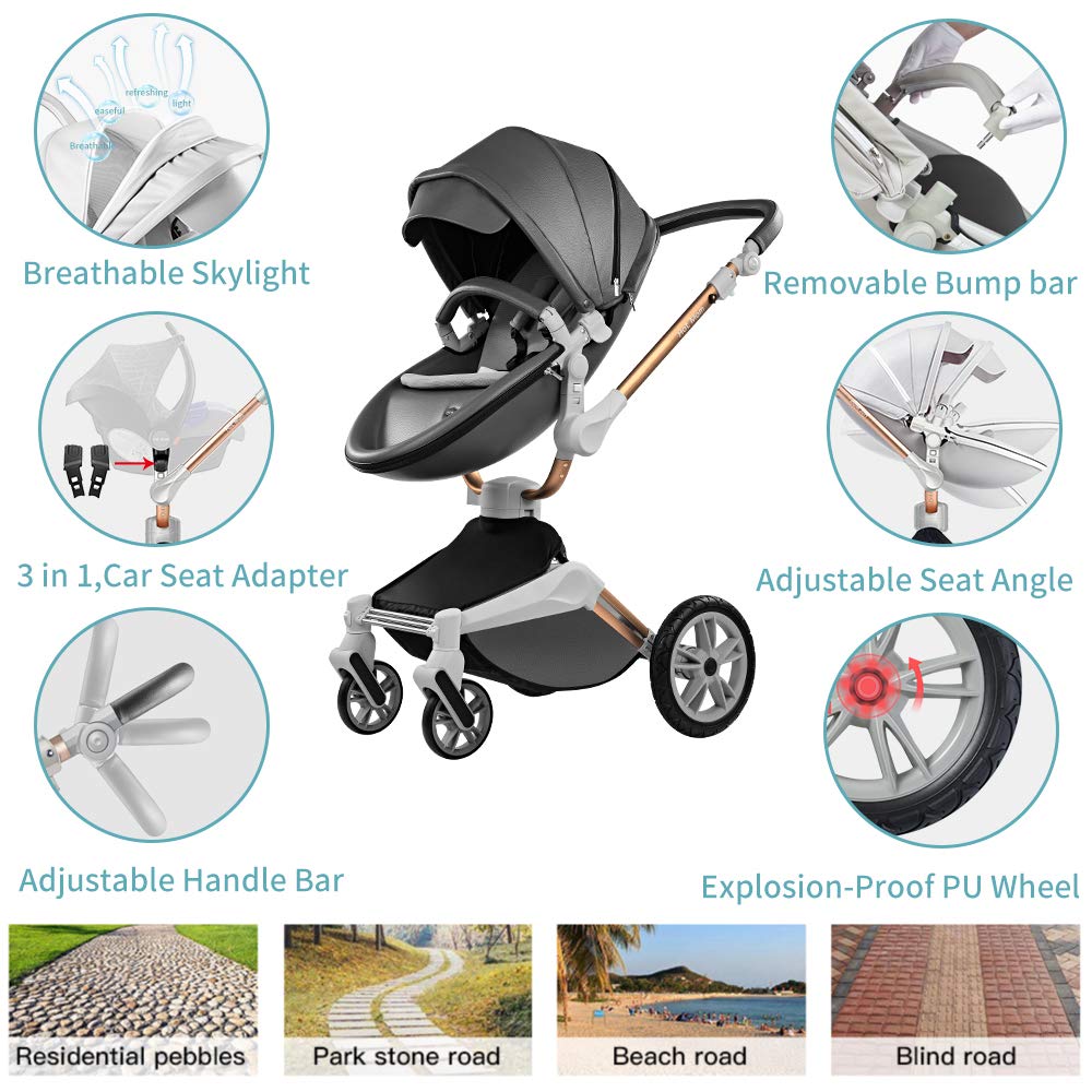 Hot Mom Stroller High Landscape Folding Chair 360 Degree Rotation Luxury Pram With Bassinet
