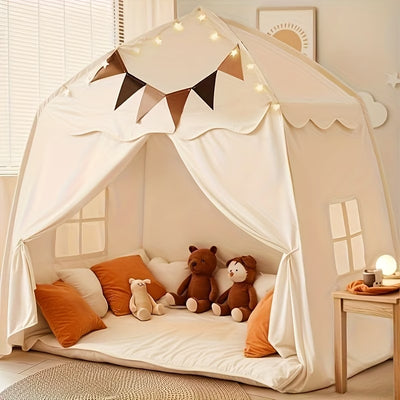 Kids' Conical Play Tent - Foldable Castle House for Indoor & Outdoor Pretend Play
