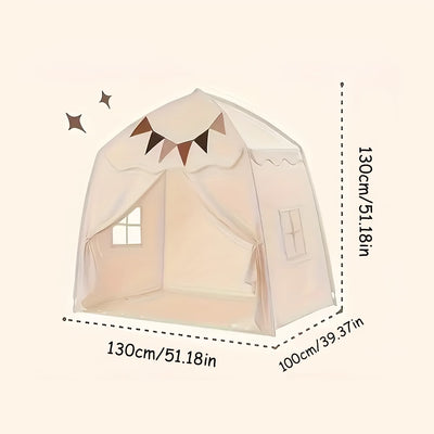 Kids' Conical Play Tent - Foldable Castle House for Indoor & Outdoor Pretend Play