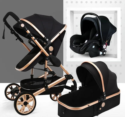 Multifunctional 3 in 1 Baby Stroller High Landscape Stroller  Folding Carriage