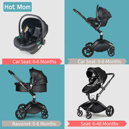 Hot Mom High Landscape 3 in 1 Baby Pushchair Stroller With Car Seat