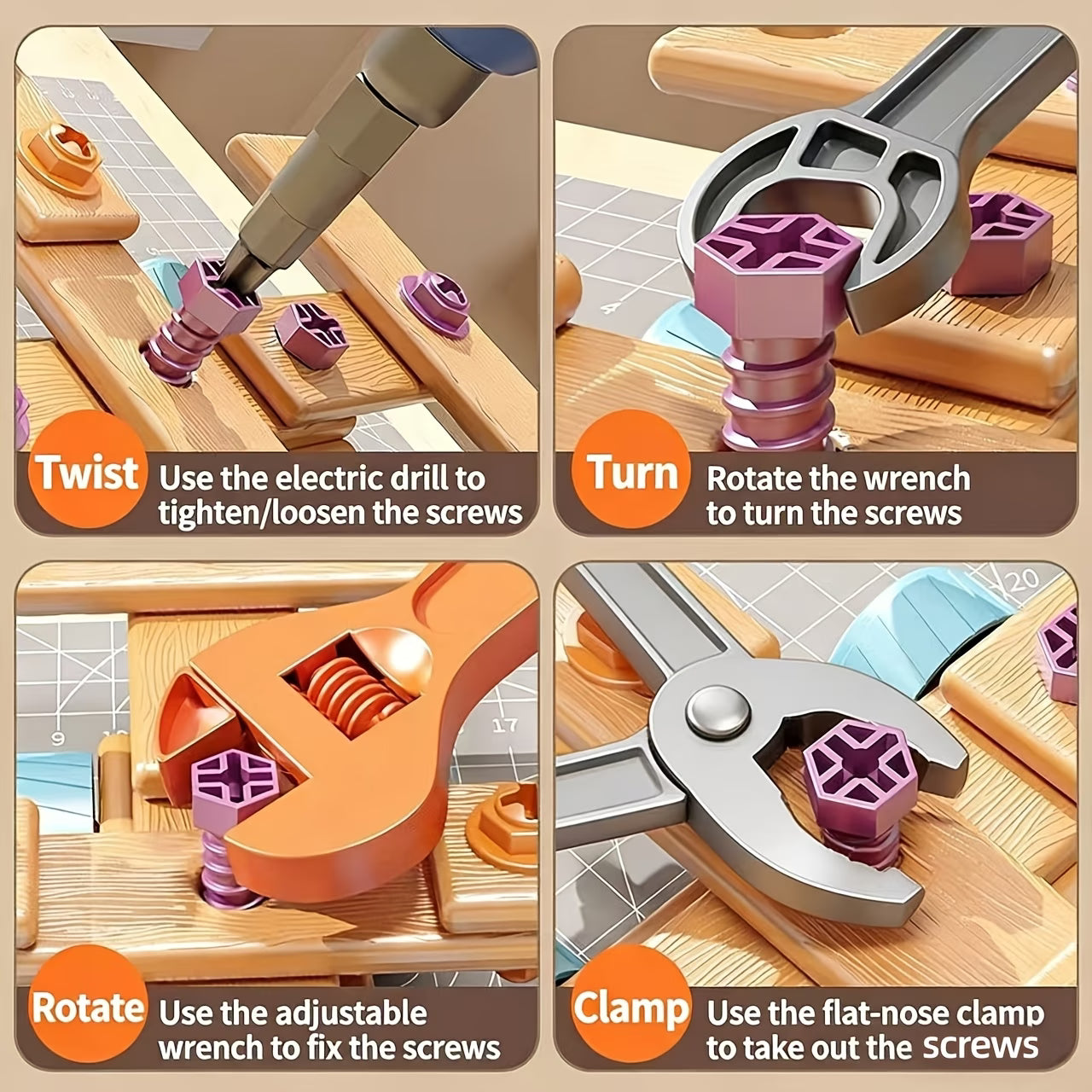 Kids' Disassembly Assembly Screw Toy DIY Puzzle Set