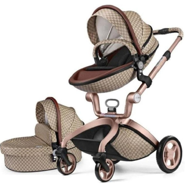 Leather Grid Hot Mom Stroller High Landscape Folding Chair