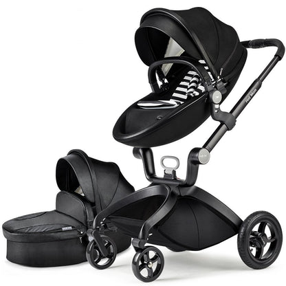 Hot Mom Brand Leder Kinderwagen Reisesystem und Stubenwagen Combo