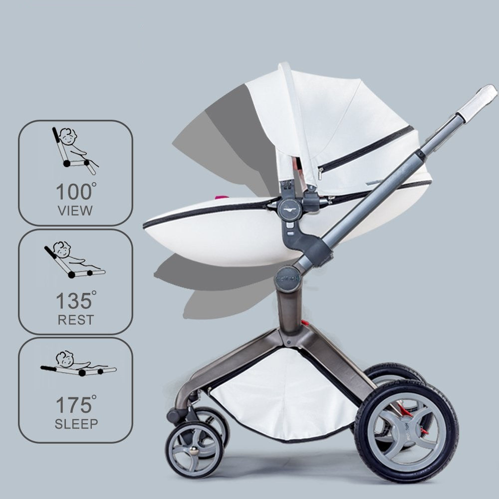 Hot Mom Brand Leder Kinderwagen Reisesystem und Stubenwagen Combo