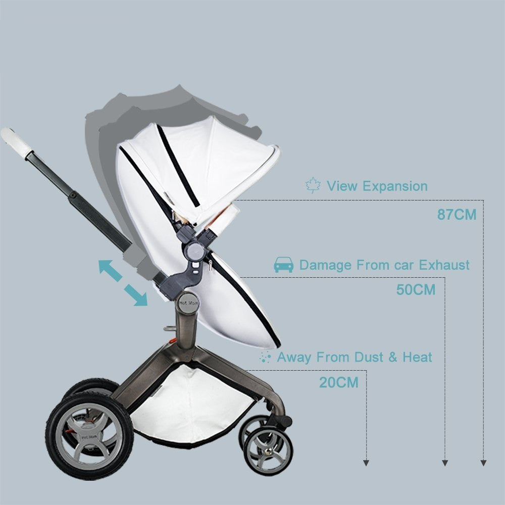 Hot Mom Brand Leder Kinderwagen Reisesystem und Stubenwagen Combo