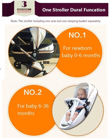 New Max Of Aulon Luxury 2-in-1 Baby Stroller With Bassinet Leather 360 Degrees Rotating