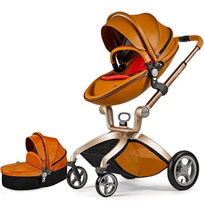 Hot Mom Brand Leder Kinderwagen Reisesystem und Stubenwagen Combo