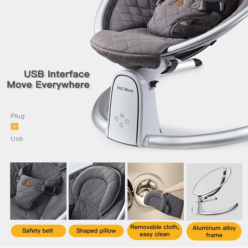 Hot Mom Bluetooth Electric Baby Swing para recién nacido 