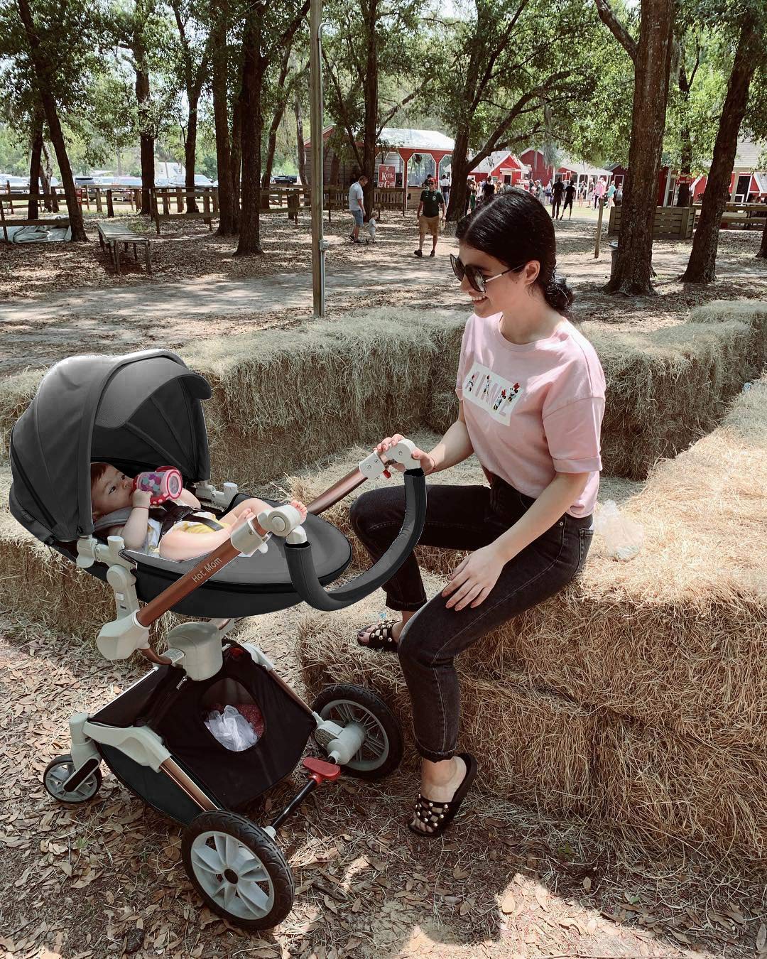 Hot Mom Stroller High Landscape Folding Chair 360 Degree Rotation Luxury Pram With Bassinet