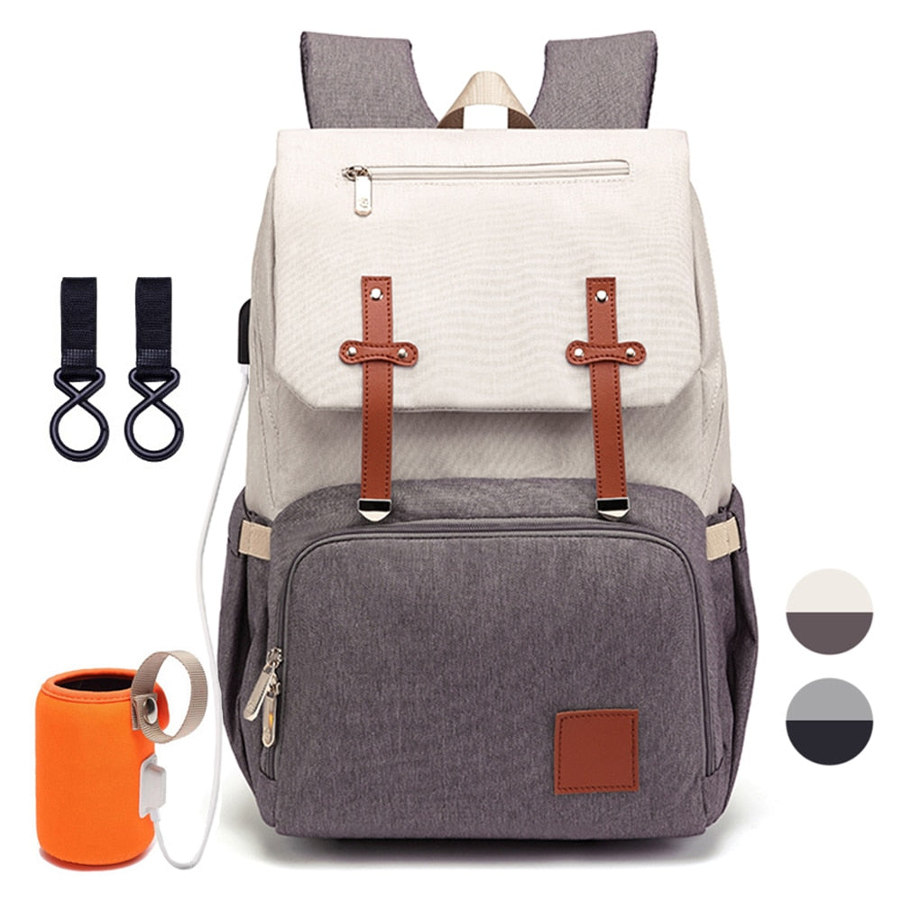 Diaper Bag Backpack For Mom With USB Port 