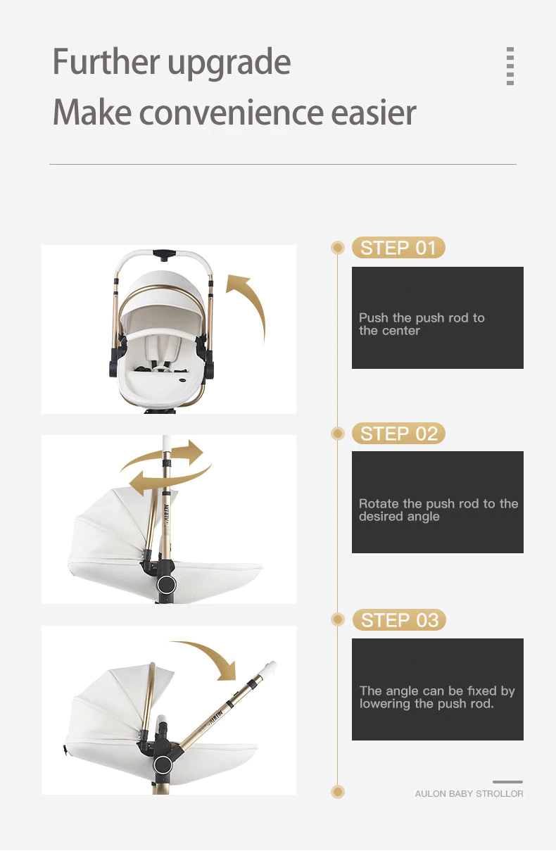 Max Of Aulon Baby Stroller 360 Degree Rotating 3-in-1 Modern Baby Carriage With Car Seat Capsule