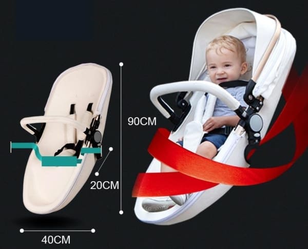 Baby Stroller 3 In 1 With Car Seat High View Pram For Newborns Folding 360 Degree Rotation - Stroller