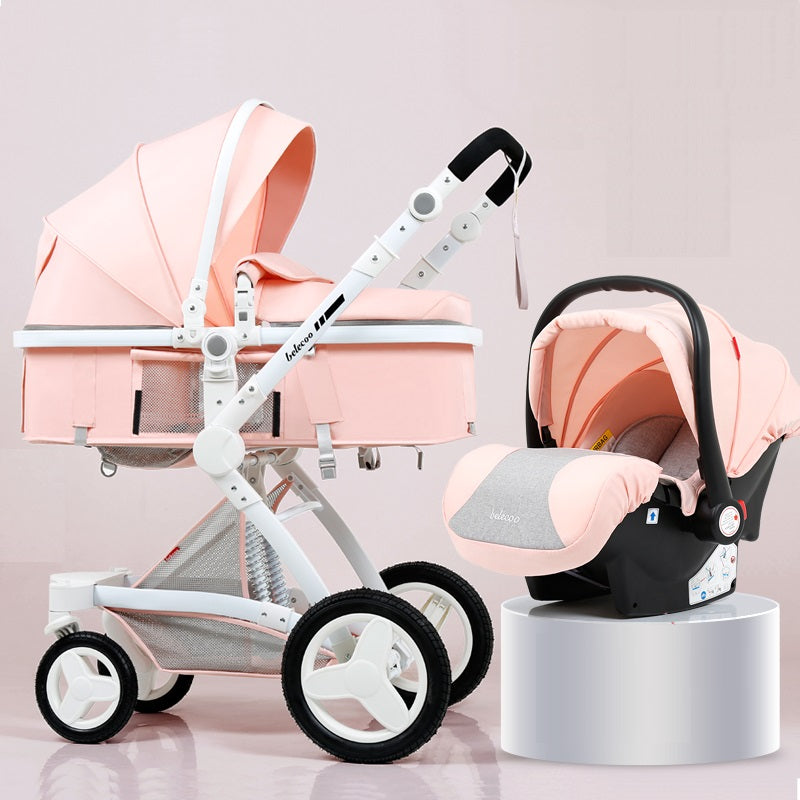 Belecoo Luxury 3 in 1 Baby Stroller With Bassinet And Car Seat Baby Carriage Pram With Capsule
