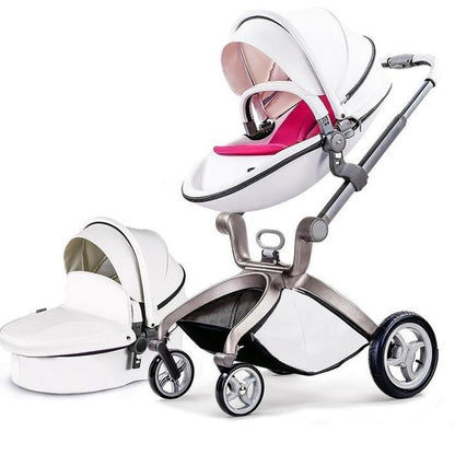 Hot Mom Brand Leder Kinderwagen Reisesystem und Stubenwagen Combo