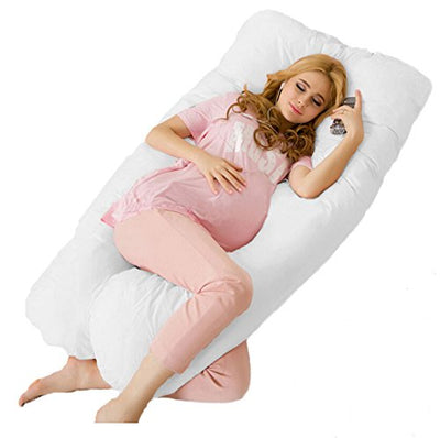 Almohada grande en forma de U de algodón para mujeres embarazadas