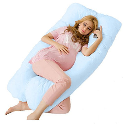 Almohada grande en forma de U de algodón para mujeres embarazadas