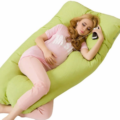 Almohada grande en forma de U de algodón para mujeres embarazadas