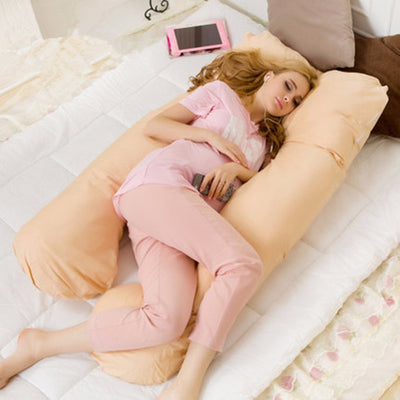 Almohada grande en forma de U de algodón para mujeres embarazadas