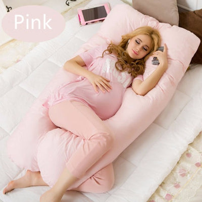 Almohada grande en forma de U de algodón para mujeres embarazadas