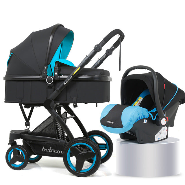Belecoo Luxury 3 in 1 Baby Stroller With Bassinet And Car Seat Baby Carriage Pram With Capsule