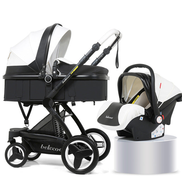 Belecoo Luxury 3 in 1 Baby Stroller With Bassinet And Car Seat Baby Carriage Pram With Capsule