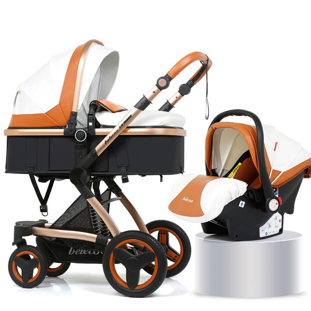 Belecoo Luxury 3 in 1 Baby Stroller With Bassinet And Car Seat Baby Carriage Pram With Capsule